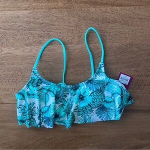 NWT Kohl’s Tropical Pineapple Print Draped Bikini Top